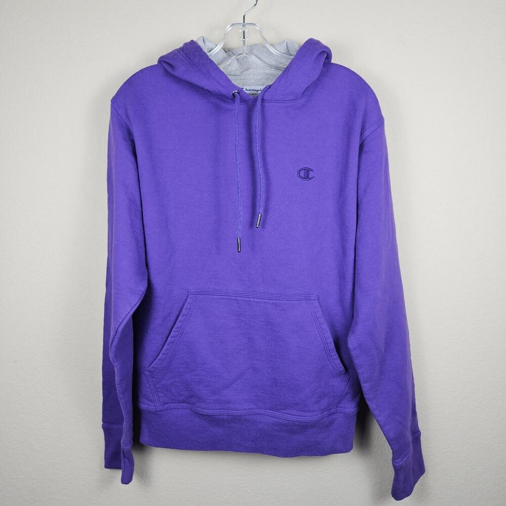 Champion Powerblend Fleece Hoodie Pullover Men S Purple Athleisure Sweatshirt